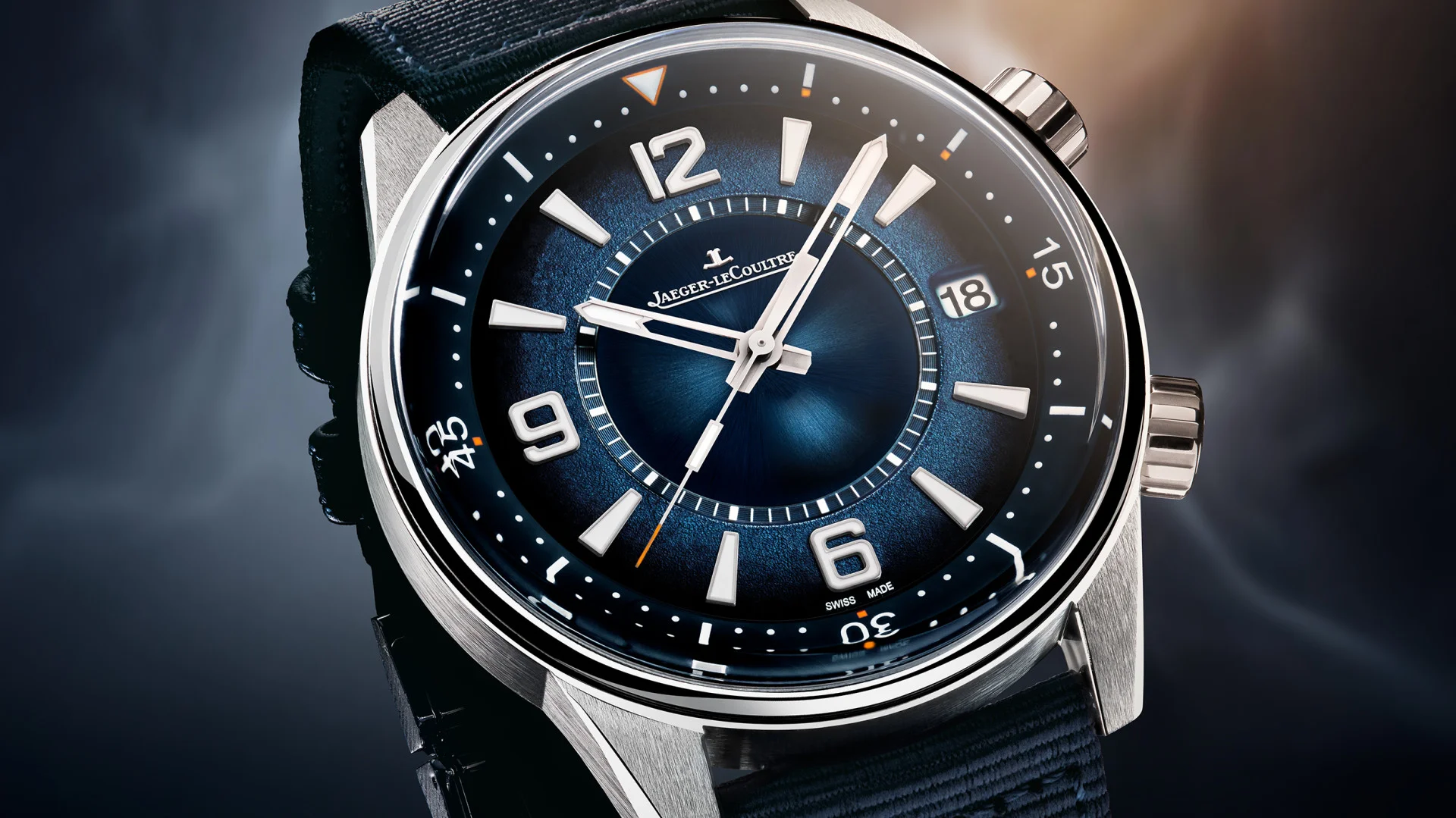 Jaeger-LeCoultre Polaris Date Q9128981 am blauen Canvasband
